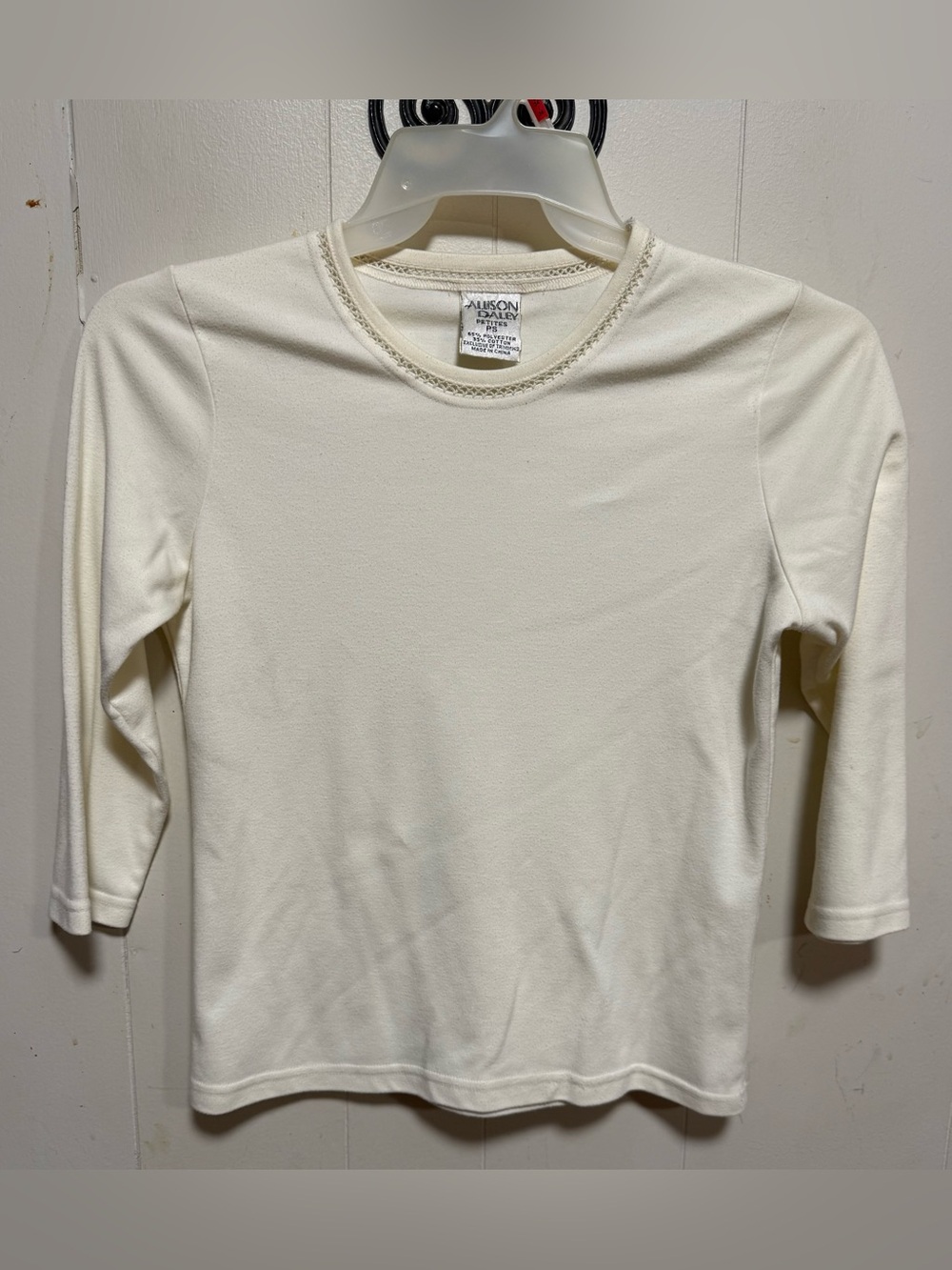Allison Daley Cream Long Sleeve Knit Top